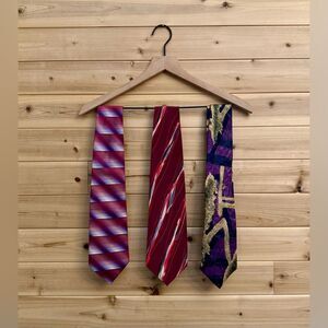 Bundle Of 3 Men’s Silk Ties Hardy Amies Martin Wong Robert Daskal